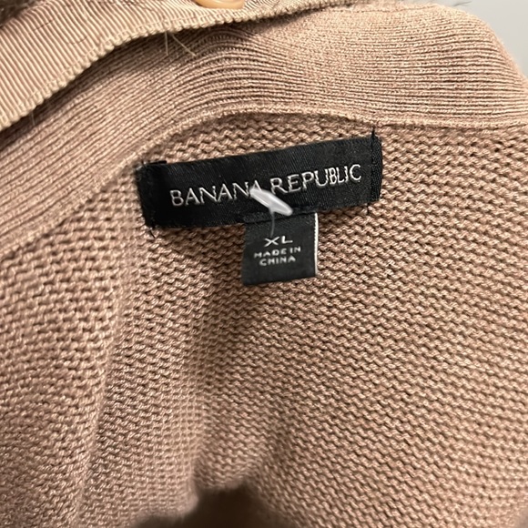 Banana Republic Disco Chunky Faux Fur Collar Long Knit Cardigan Outerwear XL - Picture 10 of 15